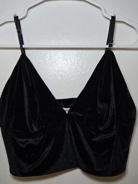 Victoria's Secret Large Black Velour Bralette